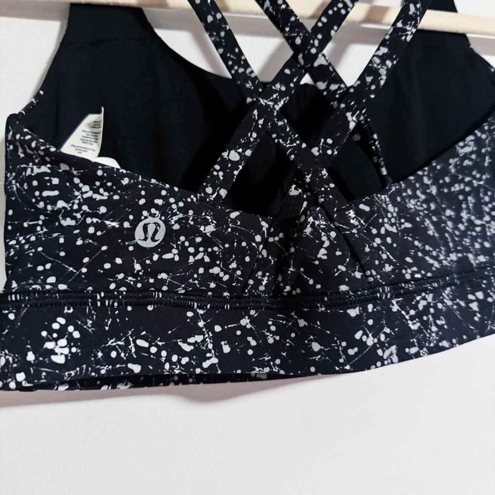 Lululemon - Black Splatter Print Energy Bra - Picture 4 of 4